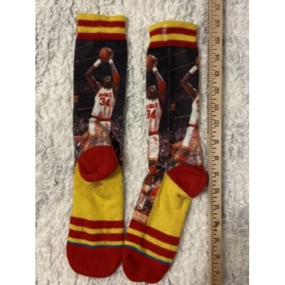 Houston Rockets Basketball Hakeem  Olajuwon The Dream Socks L-XL NBA - Picture 1 of 6